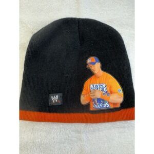 WWE John Cena Beanie Hat Hustle Loyalty Respect Black Orange Knit Cap Mens OS
